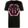 Philipp Plein Printed T-shirt Men 0233 Black Fuchsia Clothing T-shirts Fantastic Savings