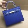 Hermes Kelly 28cm Epsom Leather Handbag Electric Blue Gold