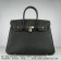 Hermes Birkin 35cm cattle skin vein Handbags black golden